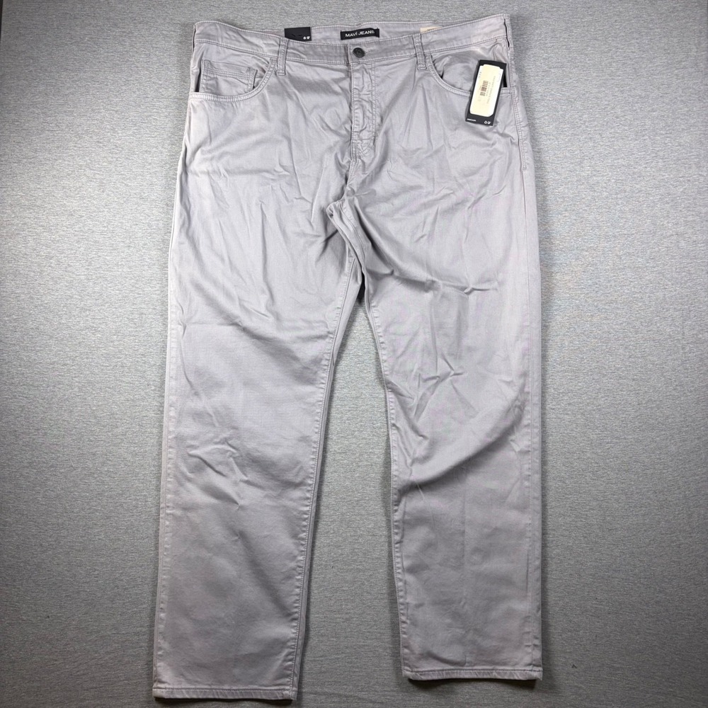 Mavi Pants Mens 42x32 (Fits 43x32) Graphite Matt Relaxed Straight Leg Twill Gray